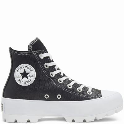 Converse Lugged Leather Chuck Taylor All Star - Miesten Platform Kengät - Mustat/Valkoinen